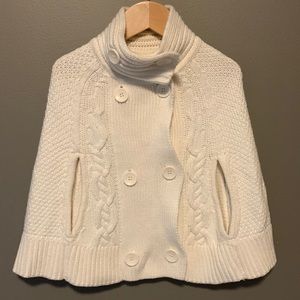 Baby Gap girls cream knit cape sweater.  Size 18-24 months.